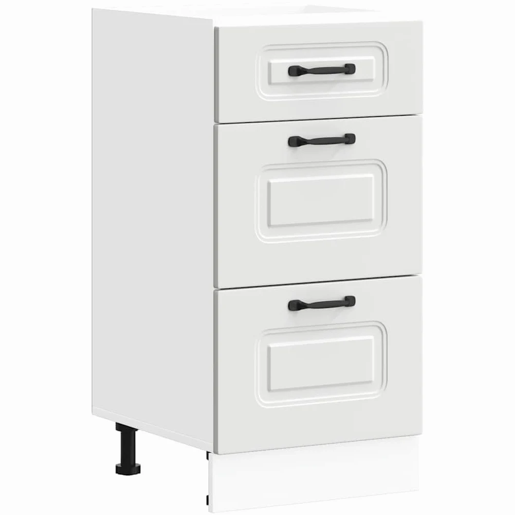 vidaXL Küchenunterschrank Kalmar Weiß Holzwerkstoff, Spülenunterschrank, Schrank Küche, Lagerschrank, Unterschrank für Küche, Küchenzeile