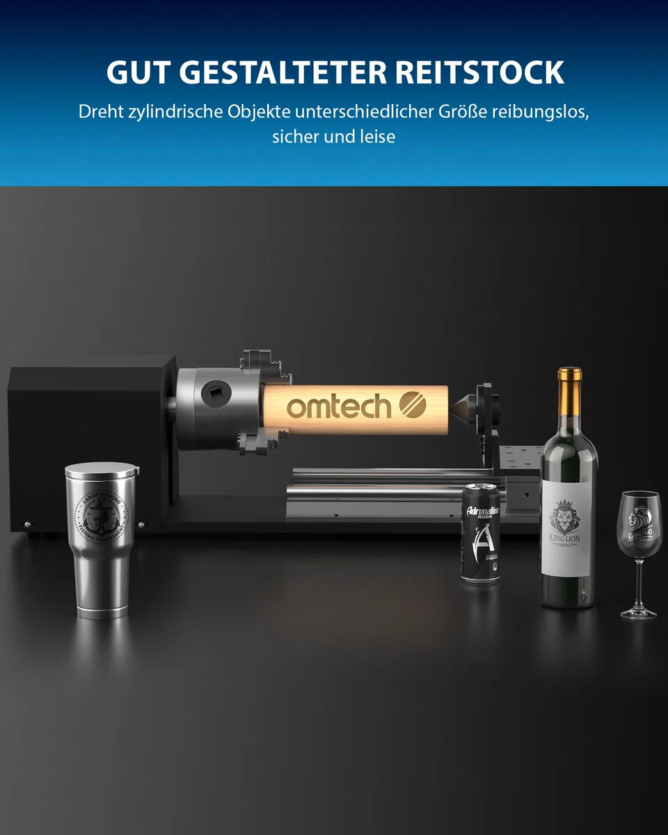 OMTech Laser Rotary Axis KP58 3-Backenfutter 2-Phasen-Schrittmotor für CO2-Lasergraviermaschine 50W-130W