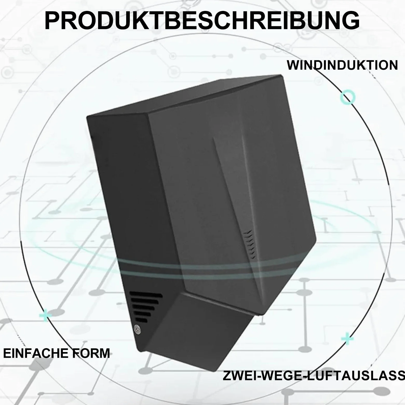 Händetrockner, Automatischer Hochgeschwindigkeits-Händetrockner, Elektrischer Hochleistungs-Wandtrockner für Büro, Restaurant, Toiletten