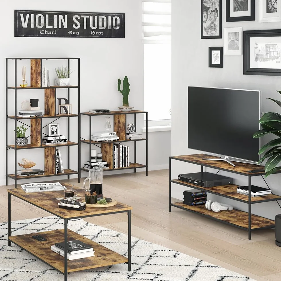 Vicco Loft Bücherregal Fyrk Wandregal Standregal Holz Regal Natur Aufbewahrung 79x80x30 Vintage