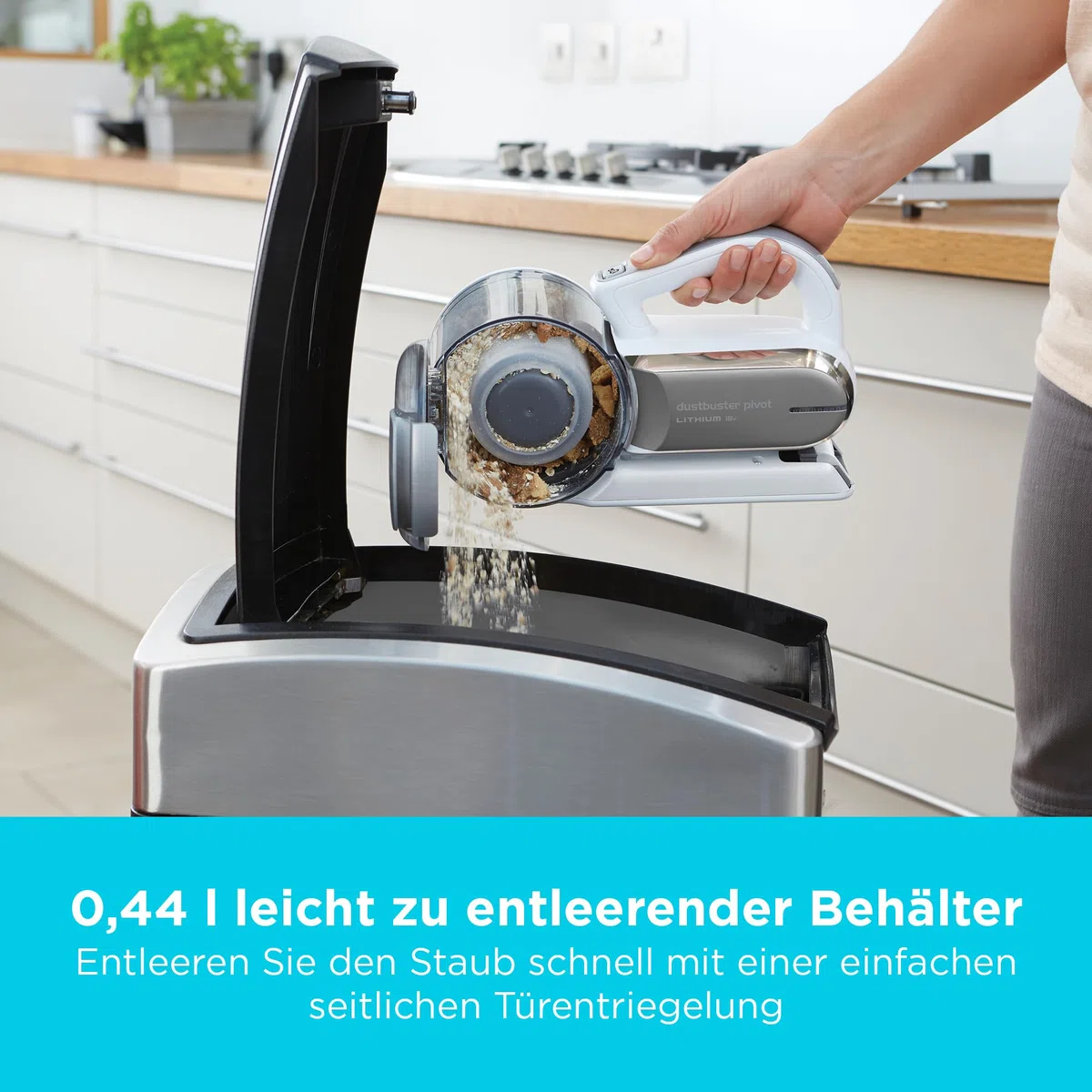 BLACK+DECKER Akku-Handstaubsauger 18V mit schwenkbarem Kopf, 8 Reinigungspositionen, Ladestation und Zubehör, PV1820L-QW