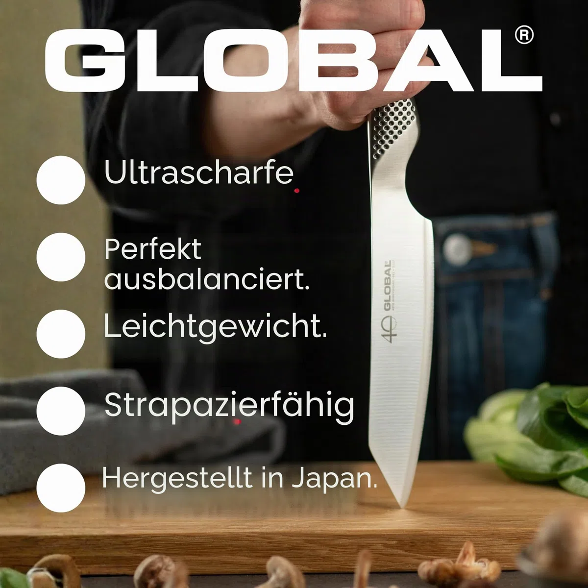 Global Knives Kiritsuke Messer 15 cm limitierte Auflage Premium Edelstahl vielseitig Fisch Fleisch Gemüse Japan