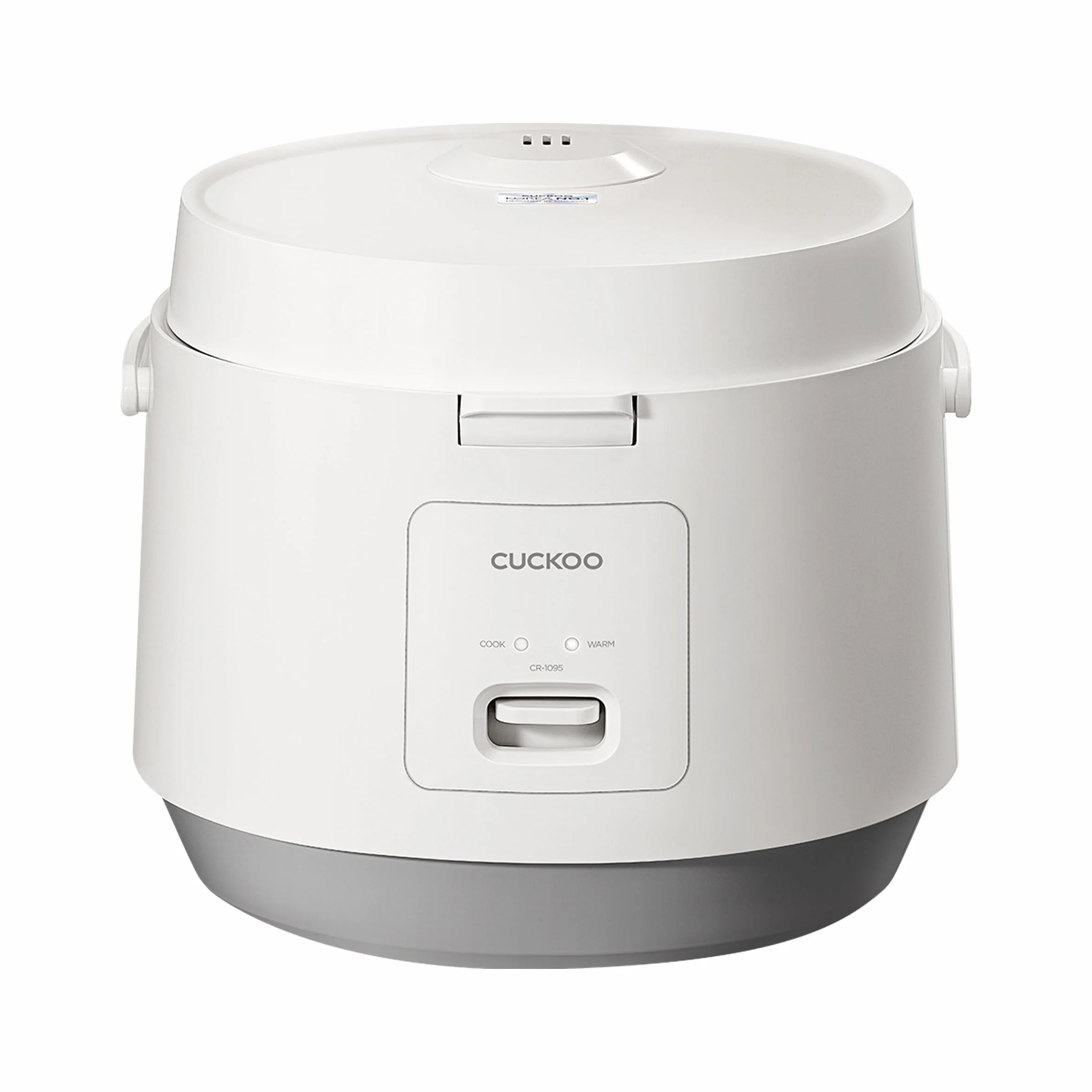 CUCKOO CR-1095 10 Tassen (ungekocht) / 20 Tassen (gekocht) Basic Reiskocher und Wärmer mit antihaftbeschichtetem Innentopf, Schalterpresse (weiß)