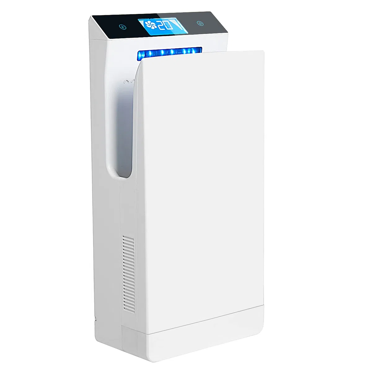 QL Händetrockner Elektrisch 1350W mit UVC-Sterilisation HEPA-Filter LCD-Anzeige Anionen-Funktion Weiß
