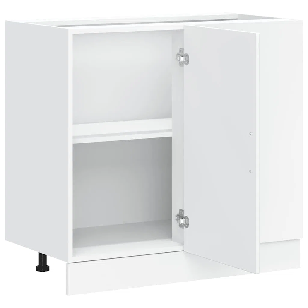 Myheimly Küchenschrank Holzwerkstoff,hoher Küchenschrank, Schrank,Küchenzeile,Schrank Küche,Einbauküche Küchenunterschrank Porto Weiß Holzwerkstoff