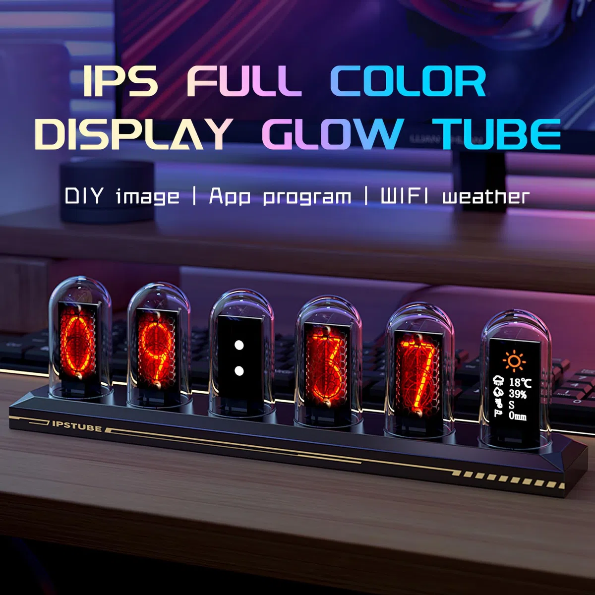 Nixie H401 Röhrenuhr, Leuchtröhre, IPS-Farbbildschirm, Digitaluhr, DIY, analoge und digitale Röhre, WLAN-Zeit, Desktop-Uhr, Dekoration, Geschenk