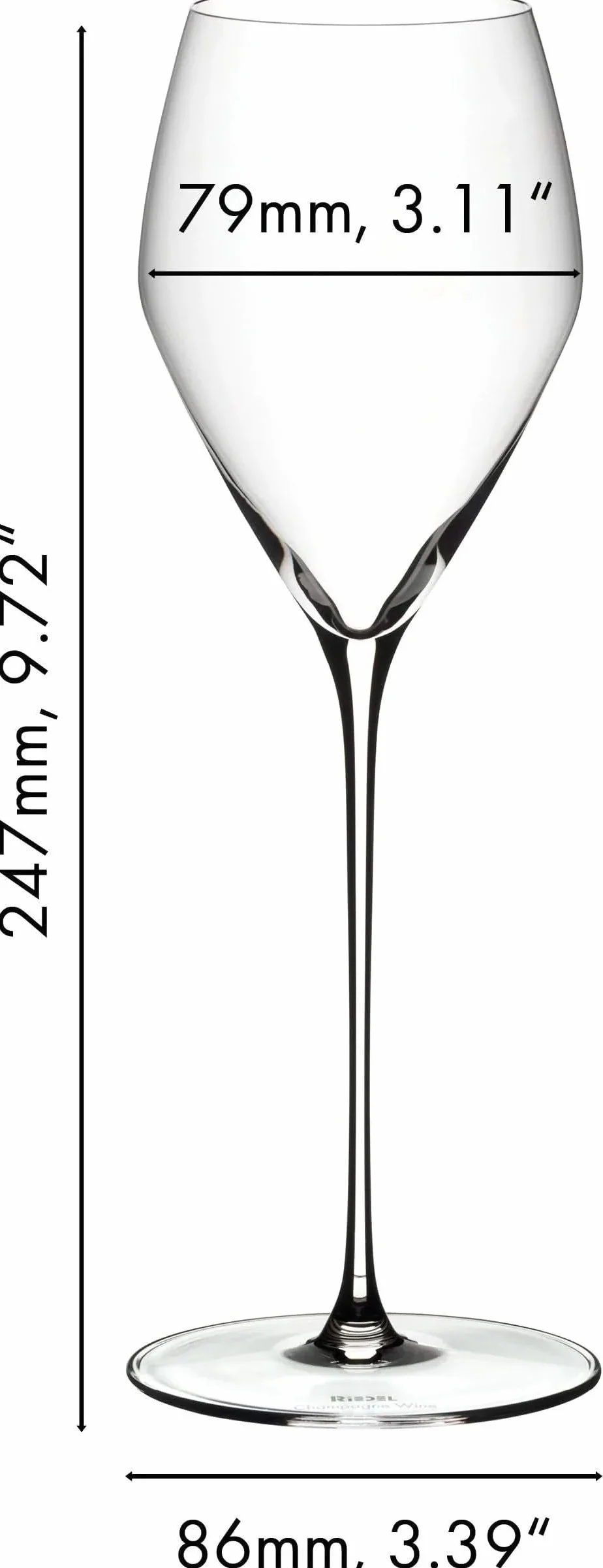 RIEDEL Veloce Champagne Wine Glass, 4-Pack, Clear Crystal, Premium Machine-Made