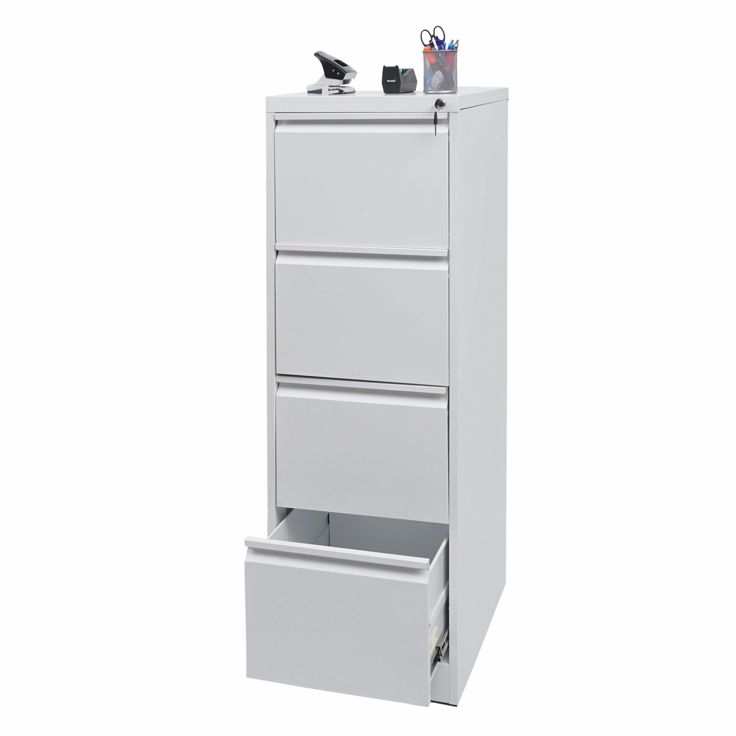 Mendler Hängeregisterschrank HWC-H16AM Aktenschrank Stahlschrank Legal A4 abschließbar 134x46x62cm weiß