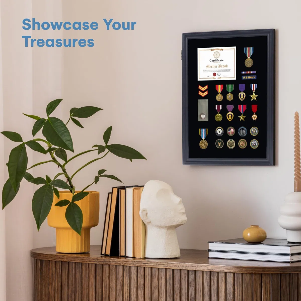 flybold Pin-Vitrine, Schwarz, 19 x 14 x 19 inches, 1.86 kg, Wandmontage, Kunststoffrahmen 17.5 x 12.5 inches