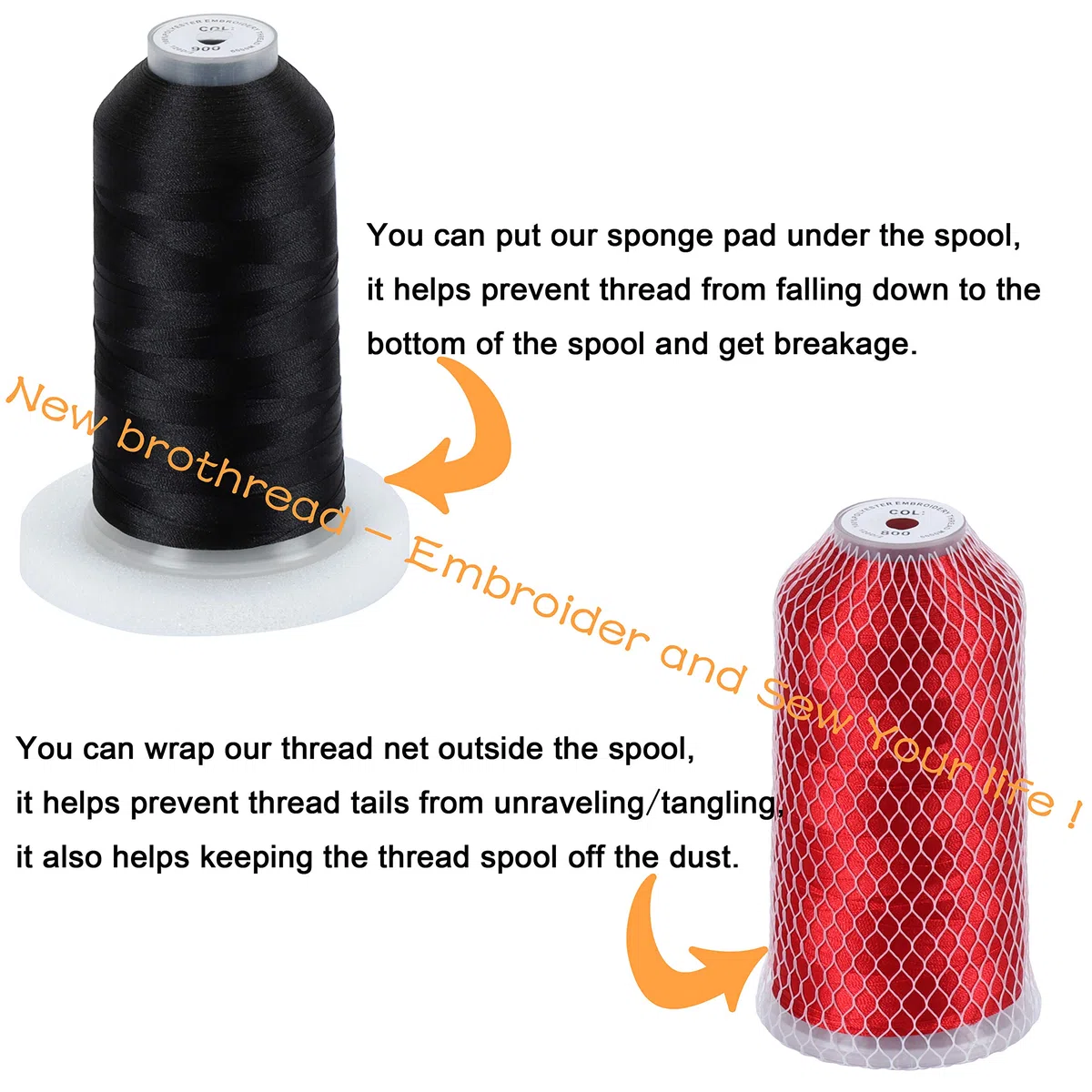 New brothread - 25 Grund Farben Riesige Spule 5000M Polyester Maschinen Stickgarn für gewerbliche und häusliche Stickmaschinen