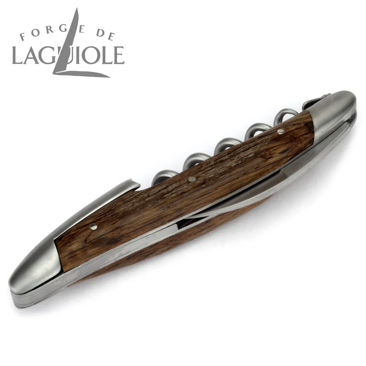 Forge de Laguiole Kellnermesser Sommelierbesteck - Griff fossile Mooreiche Morta - Edelstahl matt