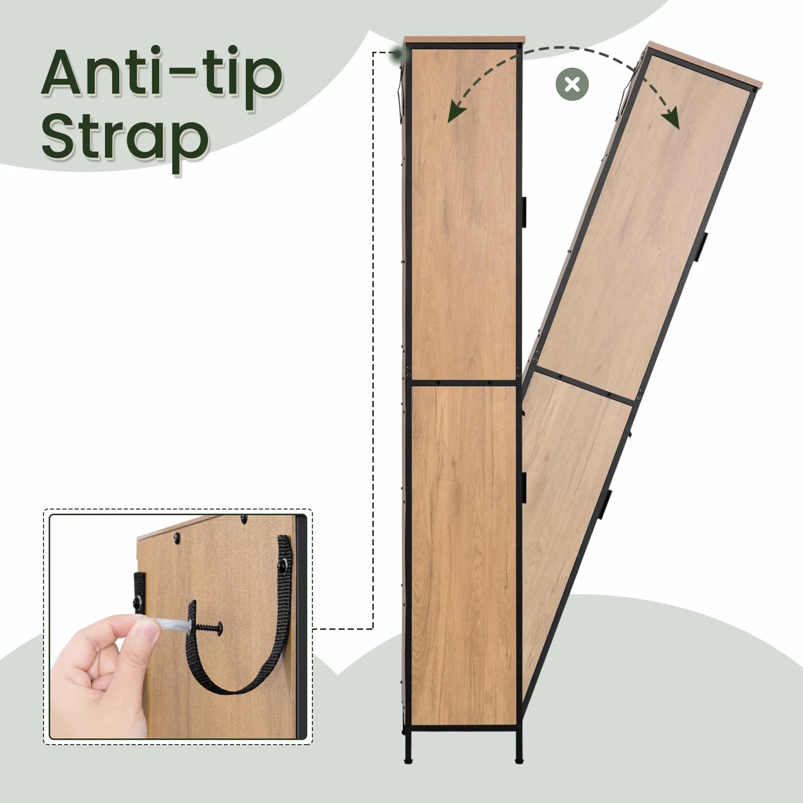 EUGAD Badezimmerschrank, Badschrank schmal, Hochschrank Badezimmer, Bad Schrank stehend, mit Schublade, offenem Fach, verstellbaren Ablagen, 30x180x30 cm, schwarz helle Eiche
