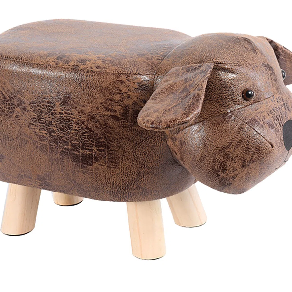 MagiDeal Tierischer Fußhocker, gepolsterter Ottoman für Kinder, Kinder-Tritthocker, niedlicher Fußhocker, Hocker für Spielzimmer, Innen- und Wohnzimmer, braun