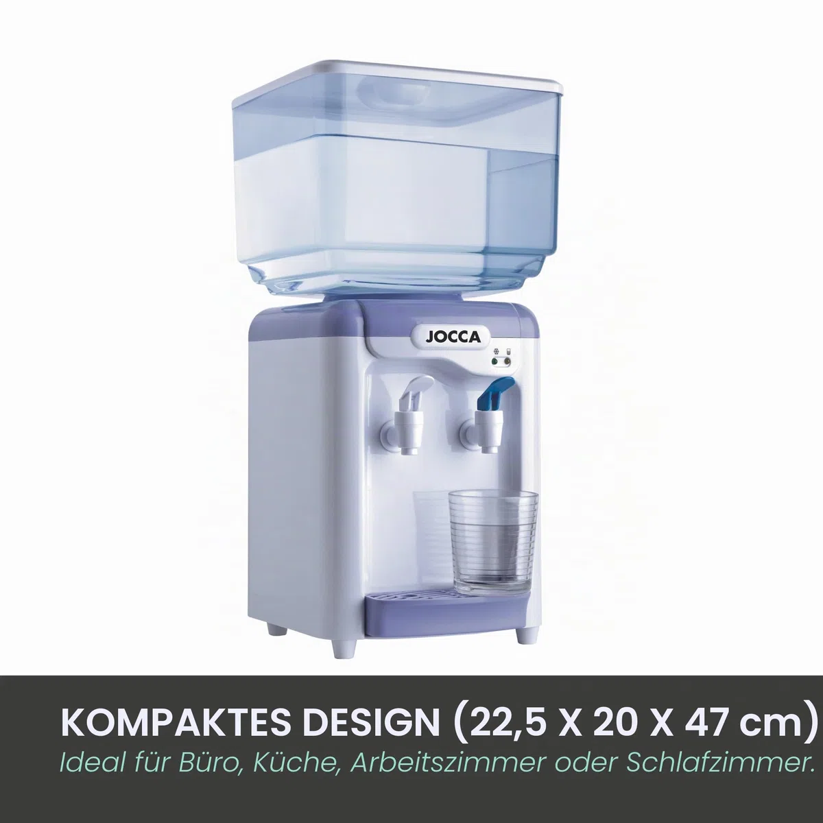 Jocca Wasserspender mit 7 Liter Tank, Kühlsystem 10-15°C, BPA-frei, Weiß-Lila