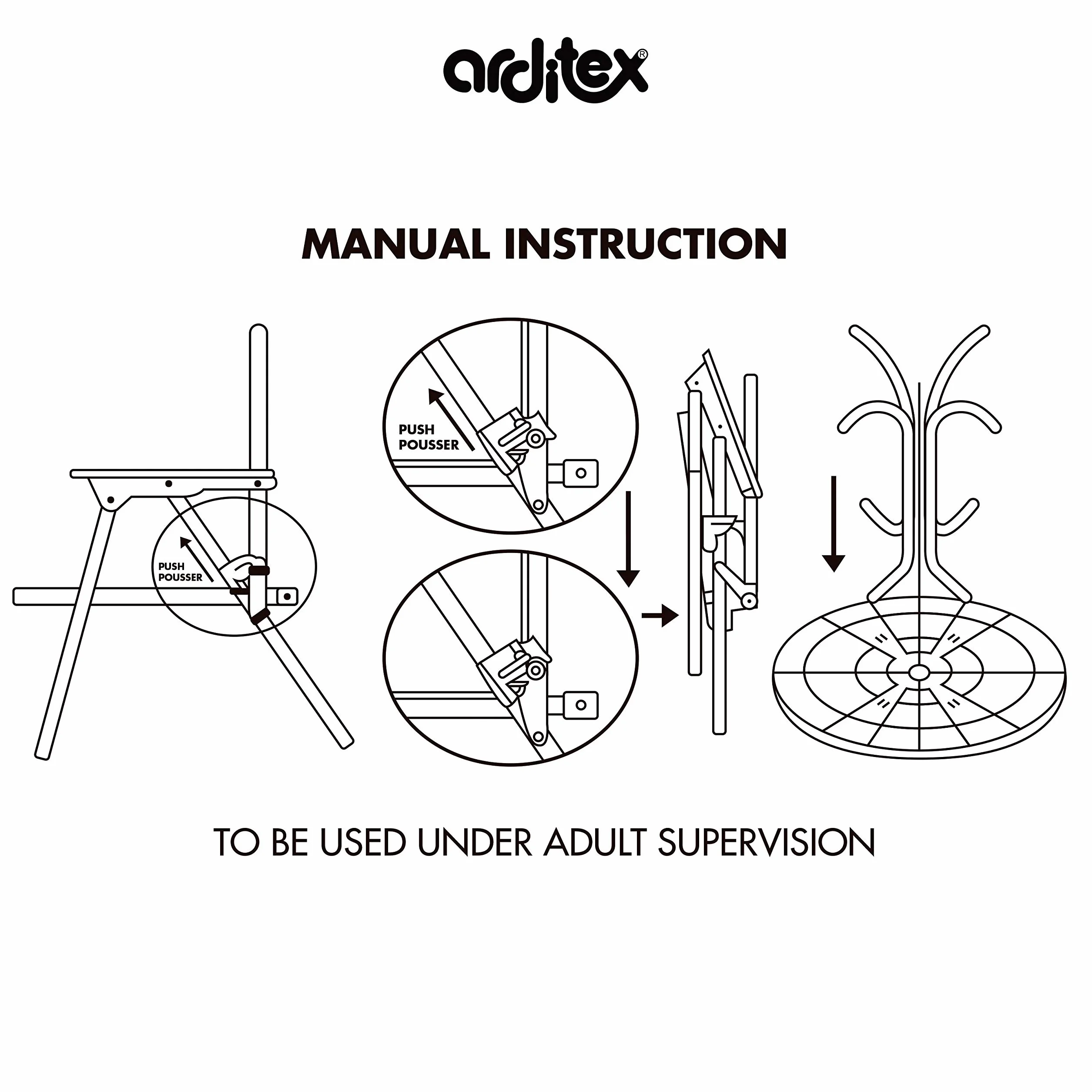ARDITEX PW16153 Tisch-Set (50 x 50 x 48 cm), 2 Stühle (38 x 32 x 53 cm) und Sonnenschirm (Durchmesser 110 cm) von Nickelodeon-Patrol