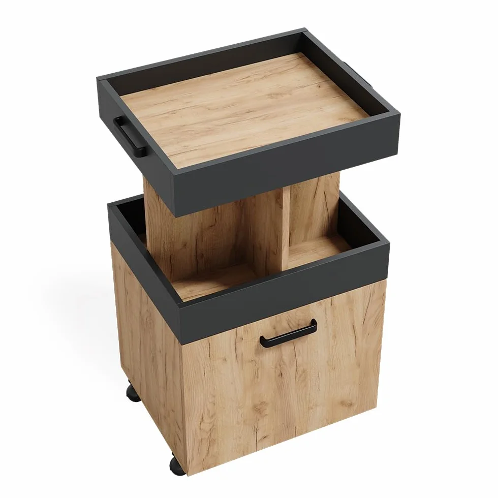 Vicco Hausbar Minibar Getränkebar Kamber Tür rollbar Ablage Fach Regal
