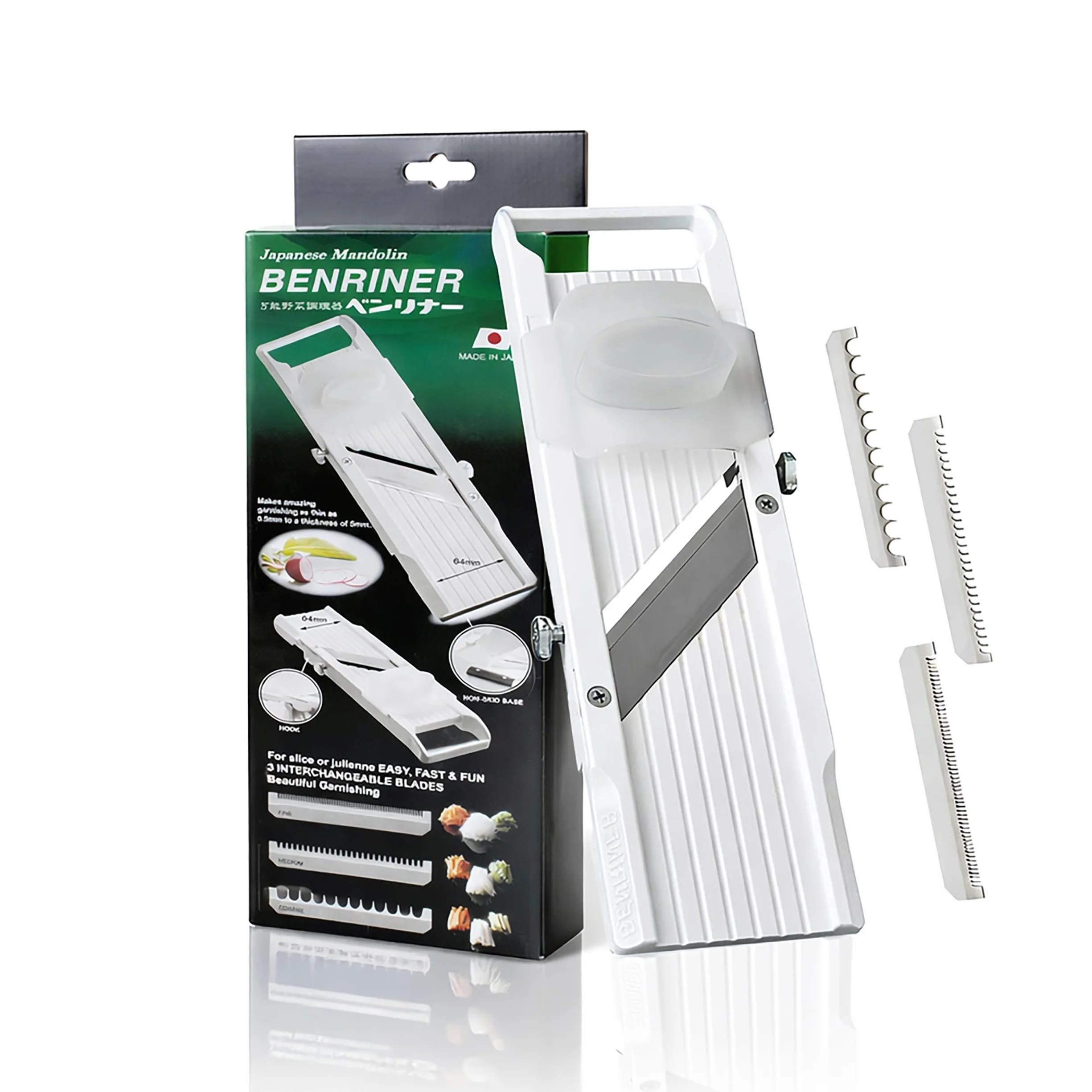 Benriner BN-64W-1 Mandoline, Edelstahl, Weiβ
