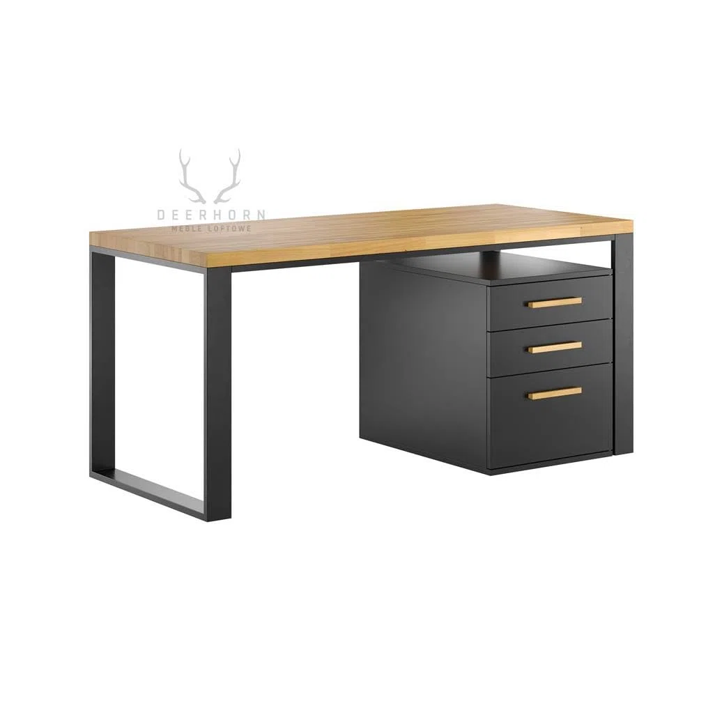 DEERHORN® Büroschrank mit Schubladen – Kleiner Aktenschrank aus Eichenholz für Dokumente, Rollcontainer für Schreibtisch & Büro, Weiß, Schwarz oder Braun
