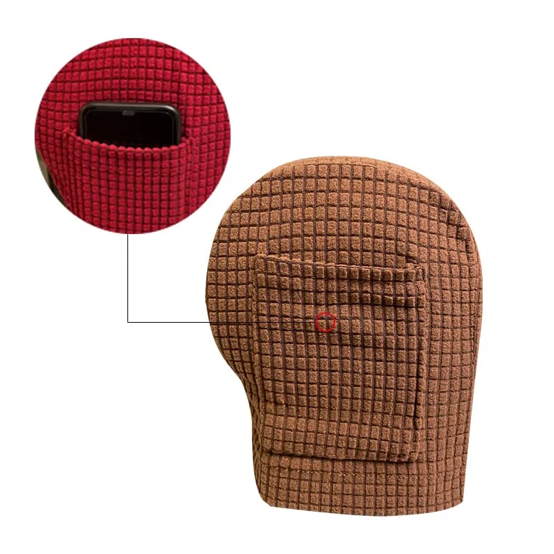 Skybook Armlehnen-Stuhlhussen mit 1 Tasche, dehnbar, für Sessel, Couch, Armlehnen, rutschfest, Spandex, Polyester, Sofa-Stuhl-Armkappen, Schonbezüge für Möbelschutz, 2er-Set (Kaffee)