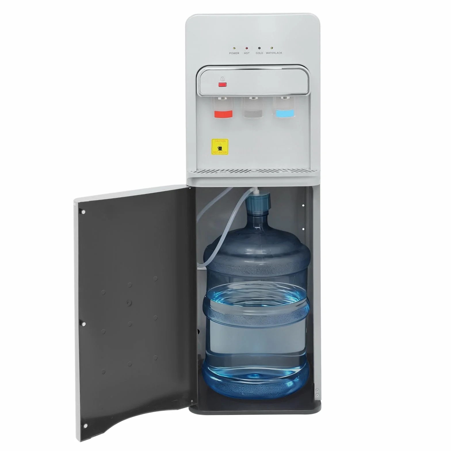 5-Gallonen Elektrisch Wasserspender, Heißes und Kaltes Trinkwasser Boden Stehend, Bodenbefüllung Wasserspender, Kalt Heiß Trinkmaschine, Heißwasserspender, für Zuhause und Büro (Silber)