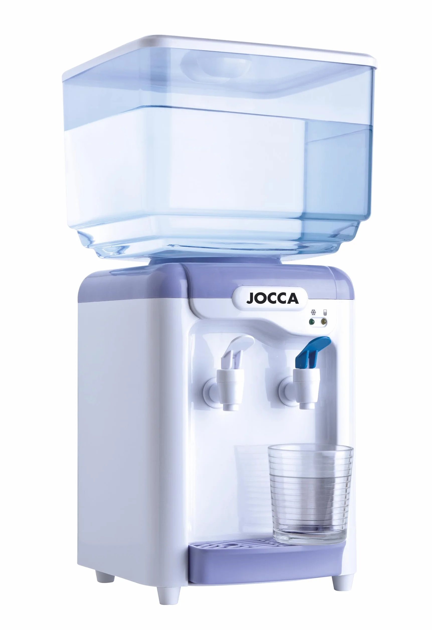 Jocca Wasserspender mit 7 Liter Tank, Kühlsystem 10-15°C, BPA-frei, Weiß-Lila
