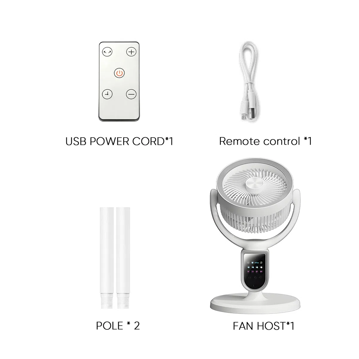 Standventilator, Ventilator leise 20 dB mit Fernbedienung,30m Wurfweite,Luftzirkulator 90° und 140° Oszillation,Fan mit Fernbedienung und Kühlung,3 in 1 höhenverstellbar, 4 Modi/4 Stufen/Timer (A)