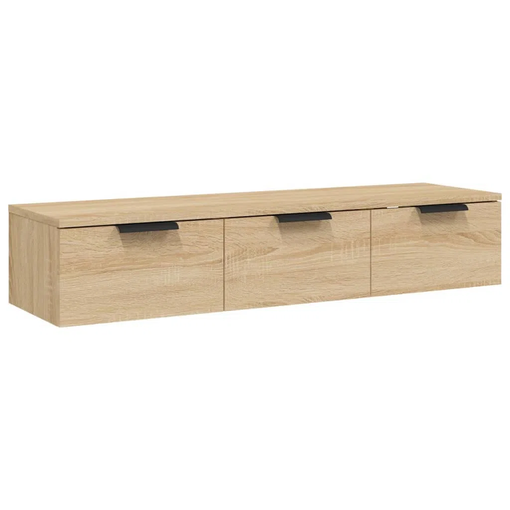 vidaXL Wandschrank TV Schrank Hängeschrank Fernsehschrank Lowboard Fernsehtisch HiFi TV Möbel Wohnzimmer Sonoma-Eiche 102x30x20cm Holzwerkstoff