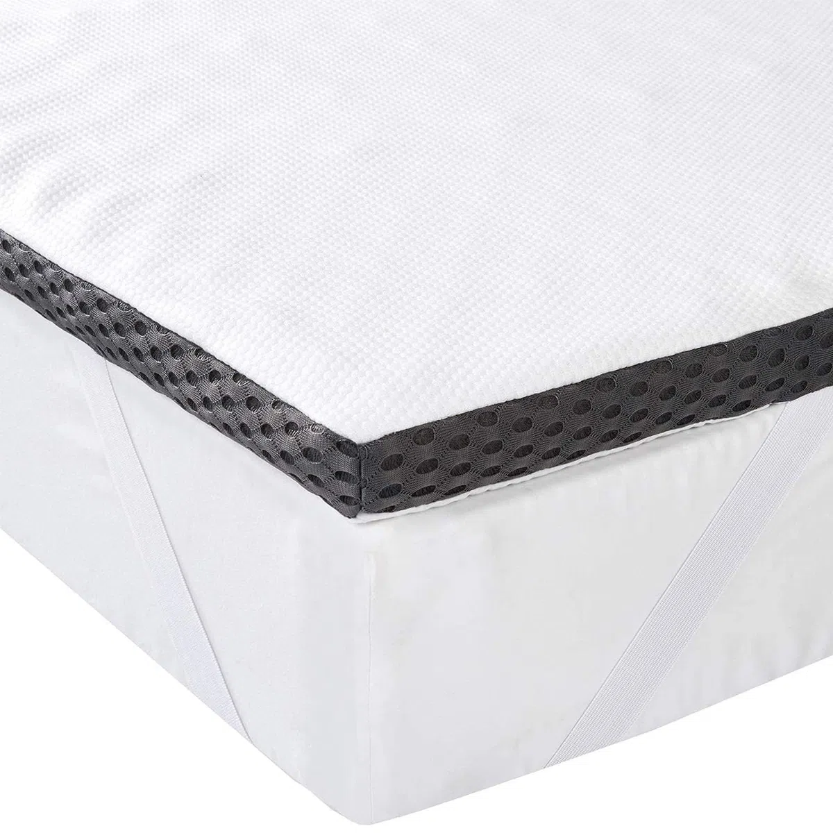 Amazon Basics Memoryschaum Matratzenauflage mit Bändern, 120 x 200 cm, 4 cm Höhe, weiß