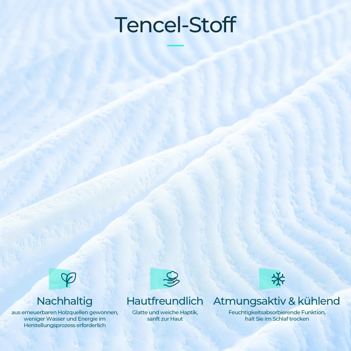 LINSY HOME Matratzentopper Gel Topper 90x200cm,7,5cm Höhe Topper aus Gel Memory Foam, H2/H3 Härte Gel Matratzentopper, mit Waschbarer Tencel™-Bezug