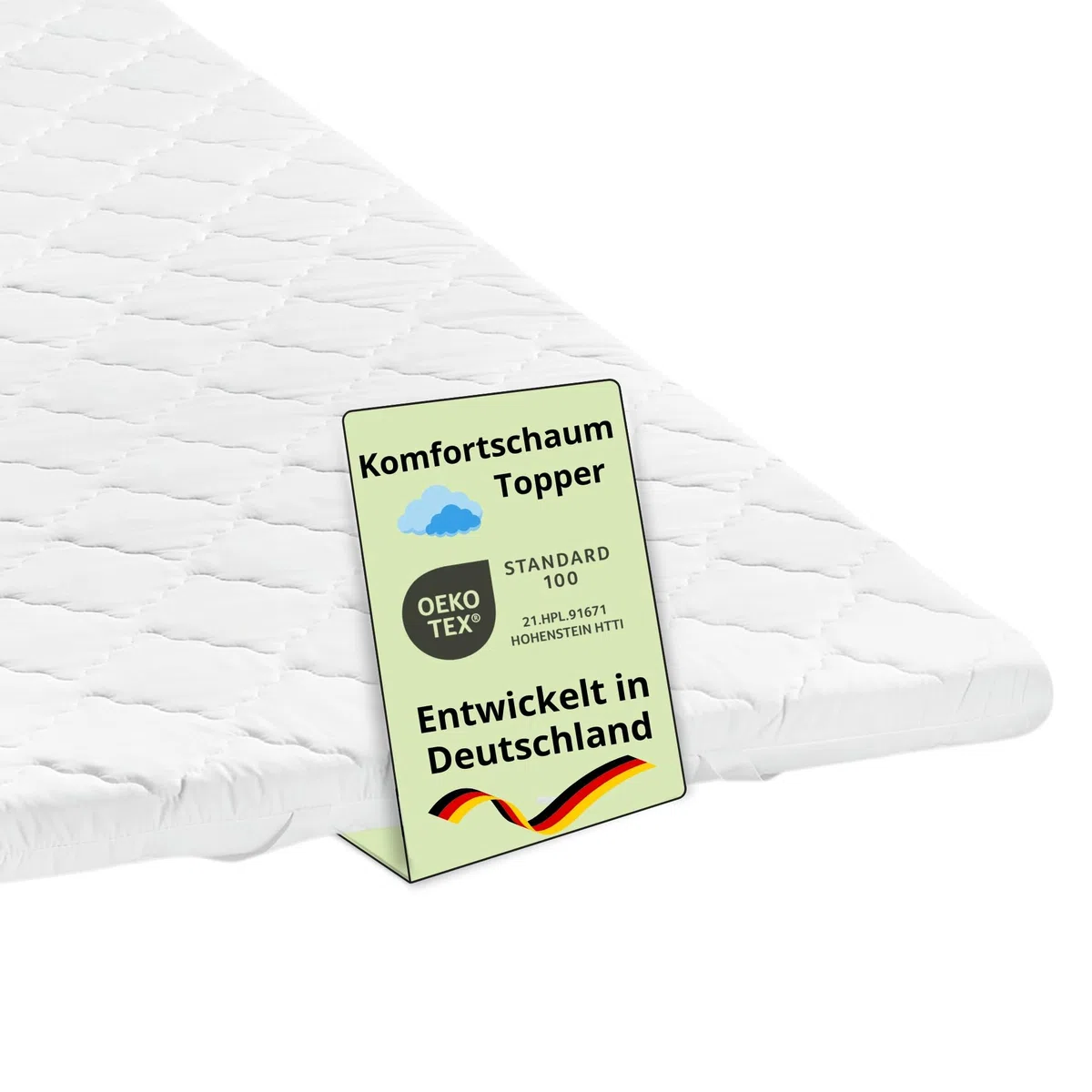 Bodyprotect Matratzentopper 140x200cm, Komfortschaum Matratzen/Mattress Topper, Matratzenauflage 140x200 cm, 6cm hoch, Made in EU, Waschbar, Oeko-Tex