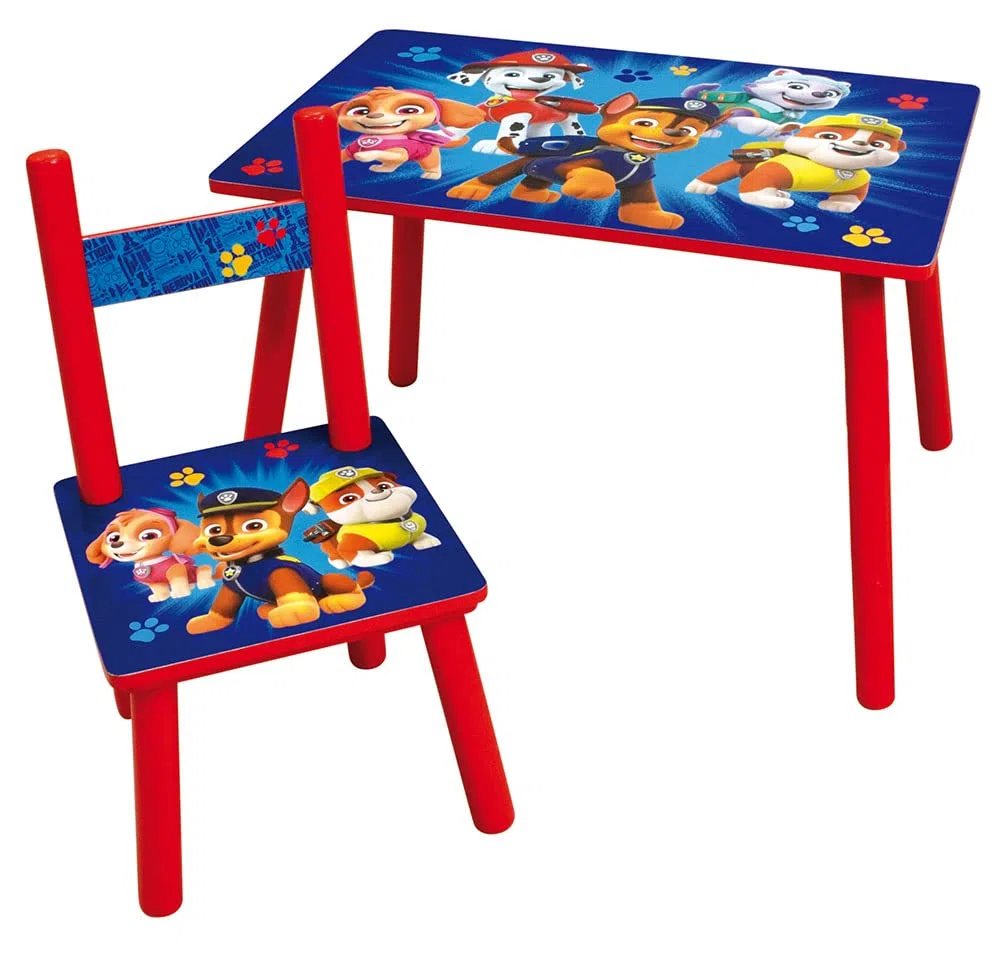 Fun House 713520 Paw Patrol Tisch H 41,5 cm x B 61 cm 42 cm mit einem Stuhl, H 49,5 cm x B 31 cm x T 31,5 cm für Kinder