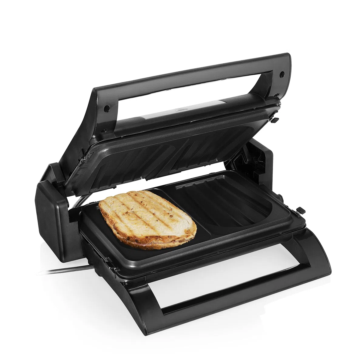 Princess Multi-Grill 4-in-1, Kontaktgrill - Tischgrill - Sandwich Maker und Waffeleisen, Aus rostfreiem Stahl, 1500 Watt Leistung, inklusive 3 Plattensätze, 180° aufklappbar, Schwarz/Silber, 112536