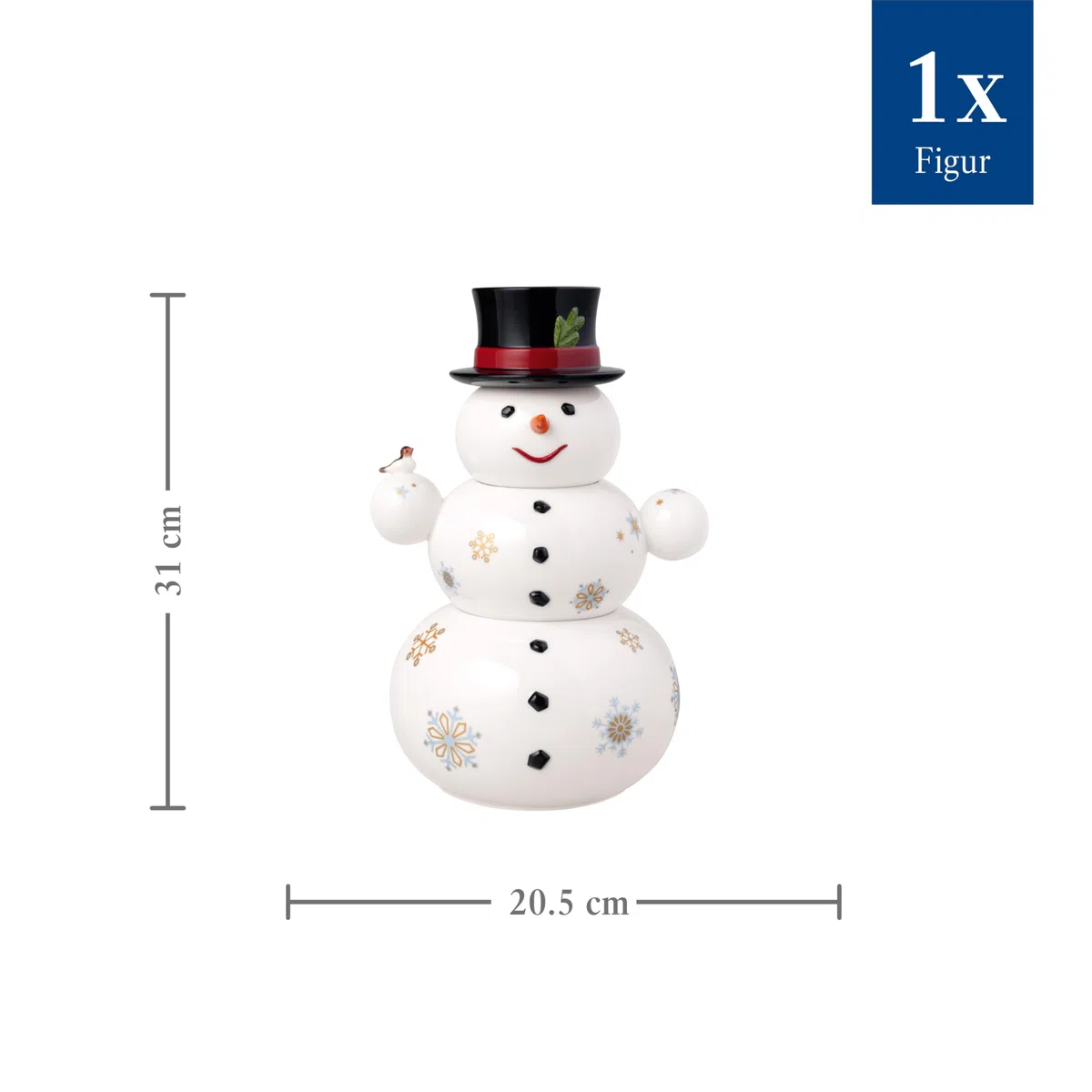 Villeroy & Boch – Christmas Toy's Keksdose 3 teilig "Schneemann" Weiß, Gebäckdose, Aufbewahrungsdose, Vorratsdose, Süßigkeiten Aufbewahrung, Premium Porzellan