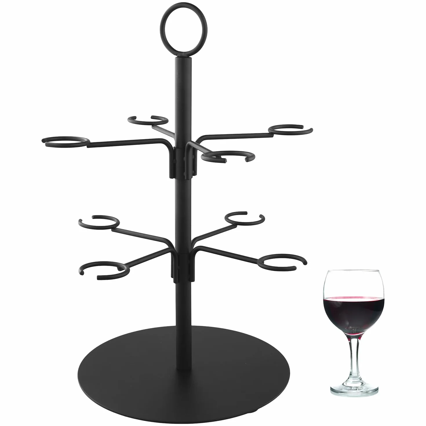 QWORK® Party Getränke Tower Servierbaum für Gin, Cocktail, Martini, Champagner, Wein -Weinglashalter für 8 Gläser
