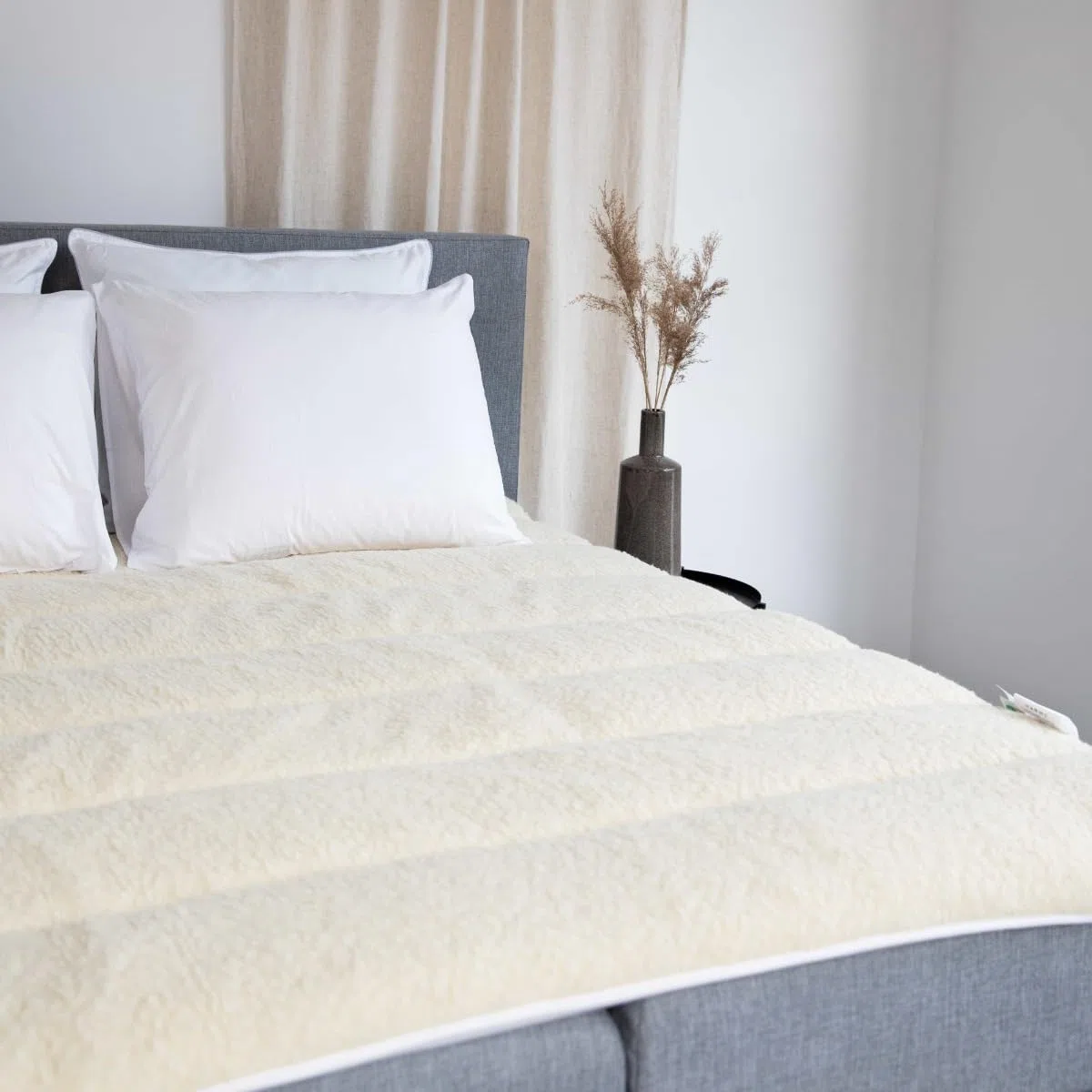 Terschellinger Lammflor Wollunterbett 100% IWS-Schurwollauflage 2-in-1 Matratzenauflage 160 x 200 cm