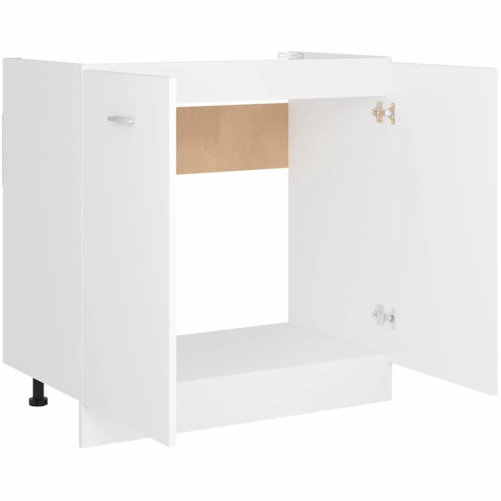 vidaXL Unterschrank 80x46x81,5 cm, Weiß, Holzwerkstoff, Badschrank, Unterbeckenschrank, Küchen- & Badezimmerschrank, Wandmontierbar