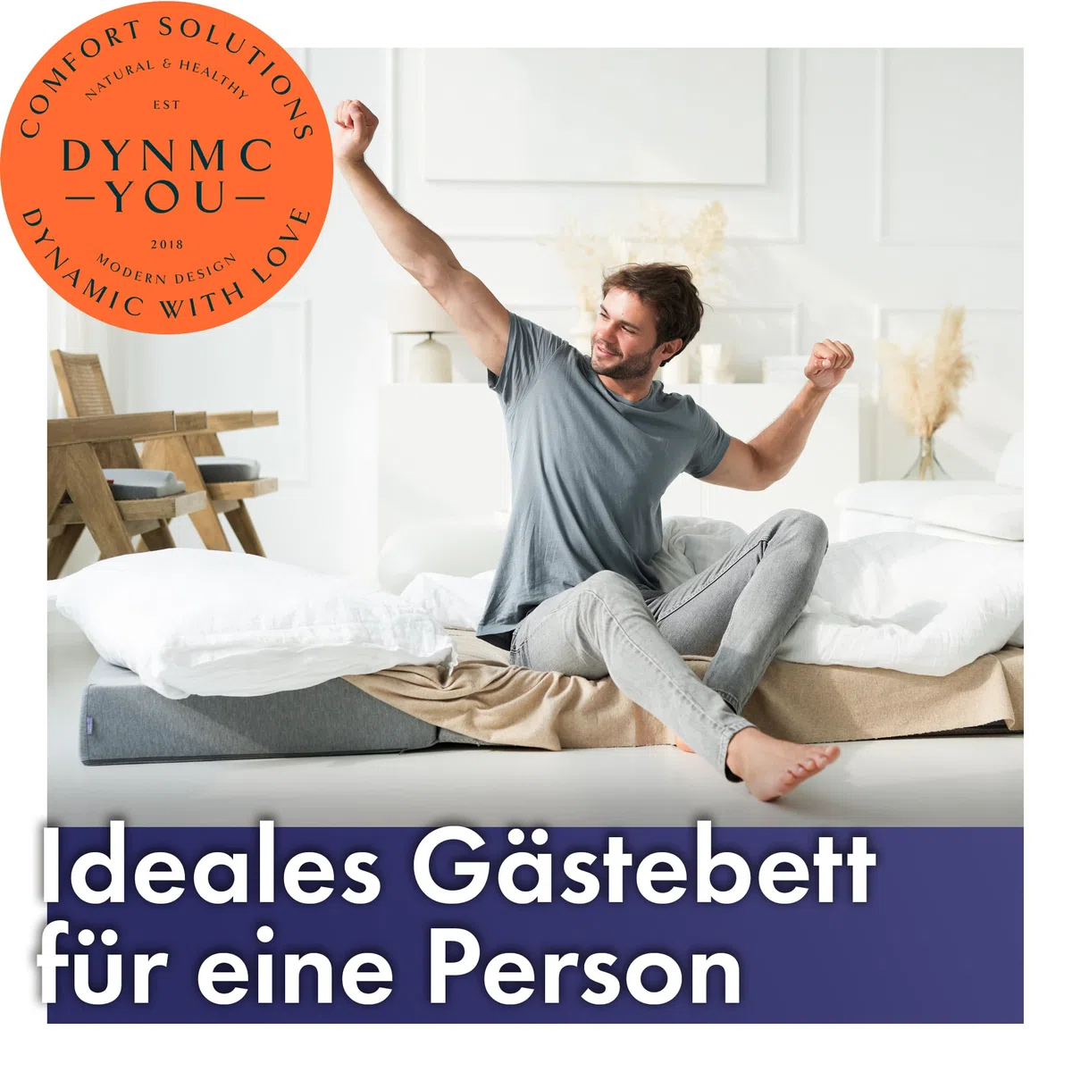 Klappmatratze Faltbar Extra Dick - Gästematratze Klappbar für Bequemen Schlaf - Gästebett Klappbar als Klappbett - Faltmatratze Indoor & Outdoor - Matratze Einfacher Aufbau - Reisematratze Futon