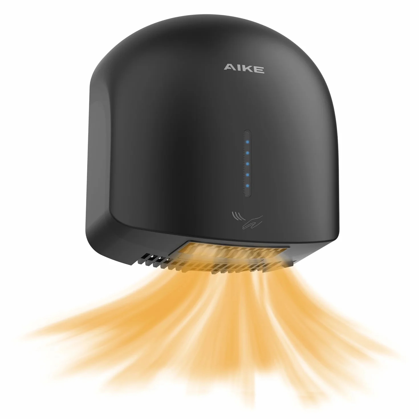 AIKE GentleAir Warmluft Handtrockner, Leise für Zuhause & Bäder, AC220V-240V, Mitternacht Schwarz