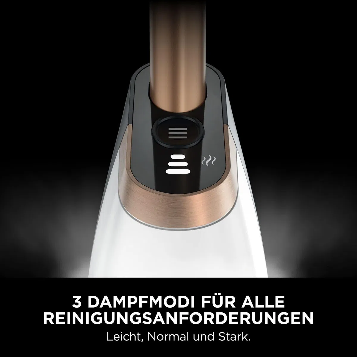 Shark SteamSpot mit Steam Blaster-Technologie für Hartböden, Leichter Dampfreiniger, chemiefreie Reinigung, Abnehmbarer Wassertank, 2 waschbare Dirt Grip Soft-Scrub-Pads, White & Poly Copper S2001EU