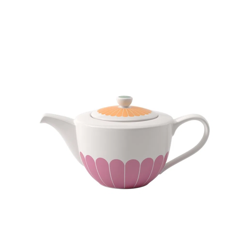 Villeroy & Boch – Fleur Teekanne, Maße: ca. 27,5 × 15,5 × 14 cm, Multicolour, spülmaschinenfest & mikrowellensicher, florales Dekor, Kanne für Tee aus Premium Porzellan