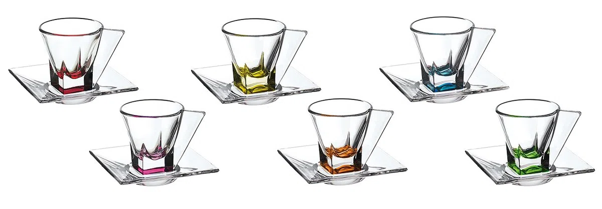 RCR Fusion Crystal Espresso-Set, mehrfarbig