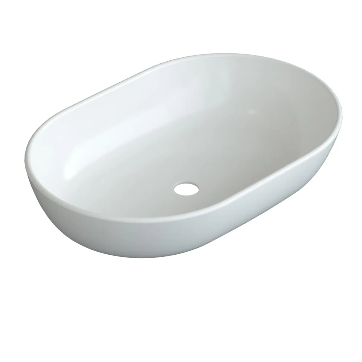 Design-Waschbecken Keramik Weiß Oval 60 x 42 cm Aufsatzwaschbecken Moderner Waschtisch für Unterschrank Waschplatz Badezimmer Handwaschbecken Aufsatzbecken Waschschale OHNE Hahnloch Überlauf