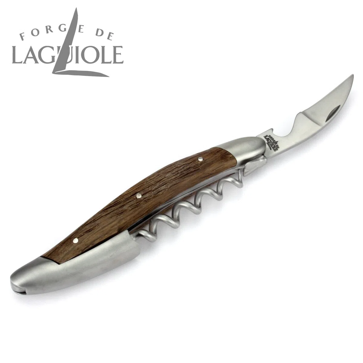 Forge de Laguiole Kellnermesser Sommelierbesteck - Griff fossile Mooreiche Morta - Edelstahl matt