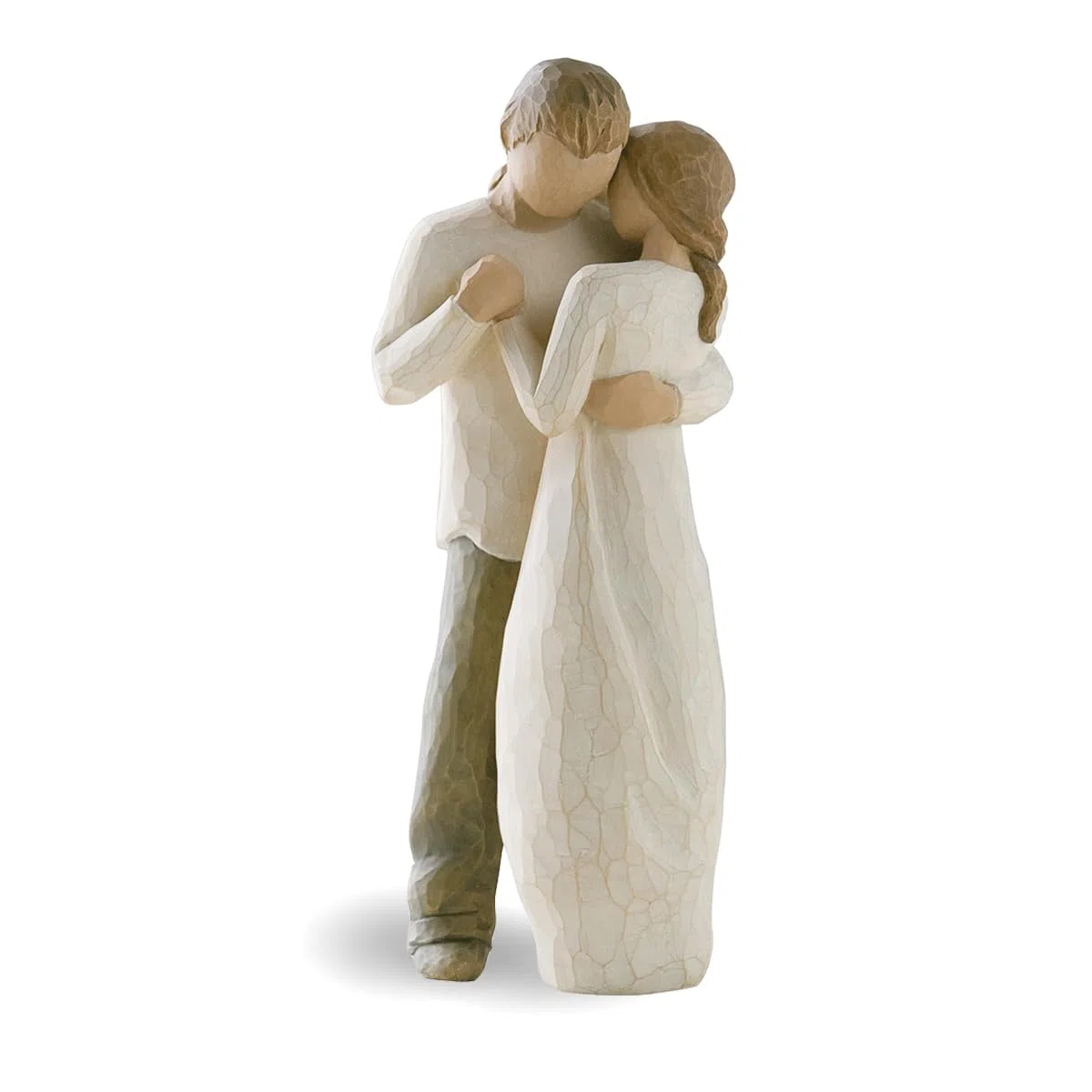 Hochzeitsgeschenk Box 1 – Figur 23 cm mit Long-Life-Rose im Teelichtglas, Faltkarte „Zur Hochzeit“ & Acryl Geschenkbox mit Tragegriffen – Geschenk für Brautpaar