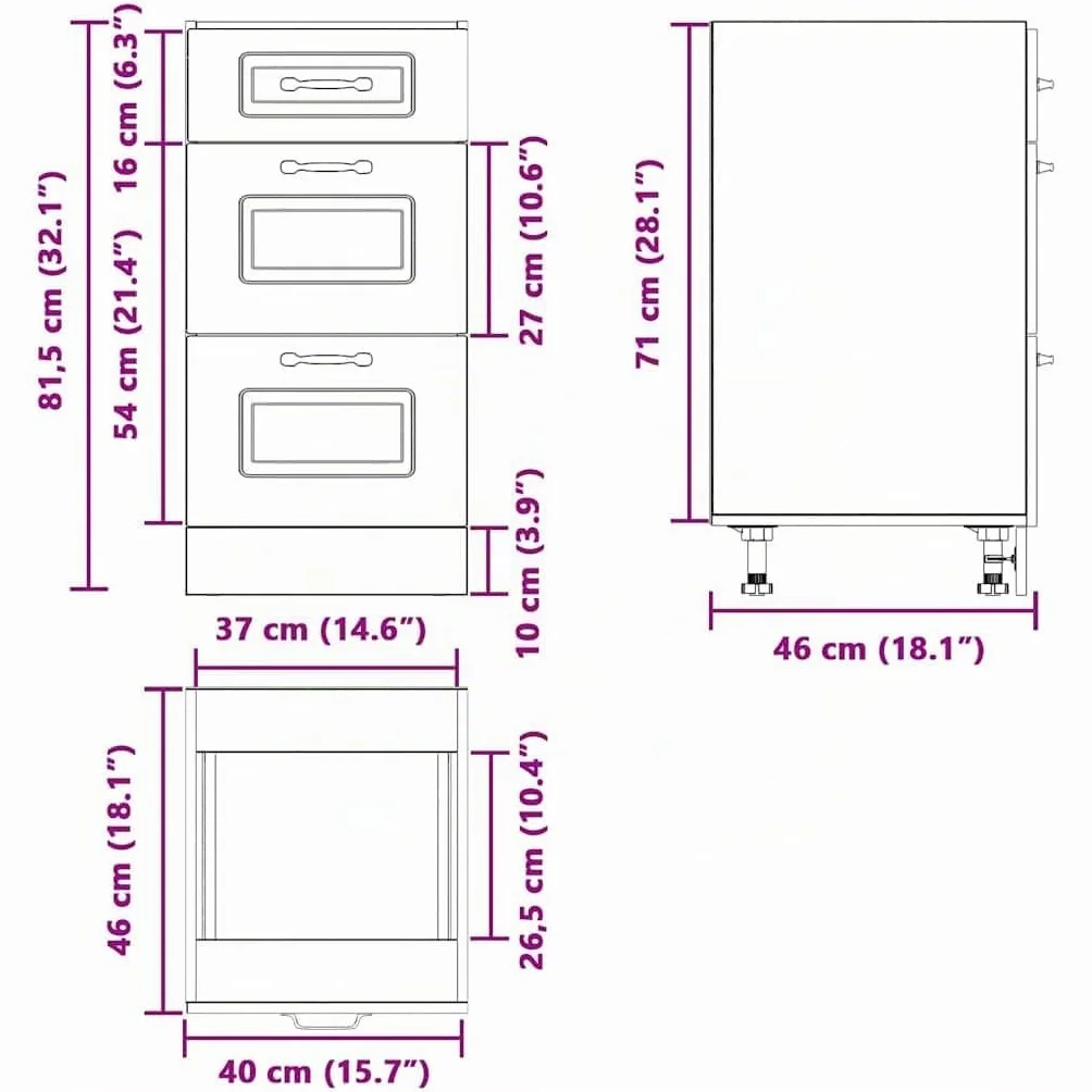 vidaXL Küchenunterschrank Kalmar Weiß Holzwerkstoff, Spülenunterschrank, Schrank Küche, Lagerschrank, Unterschrank für Küche, Küchenzeile