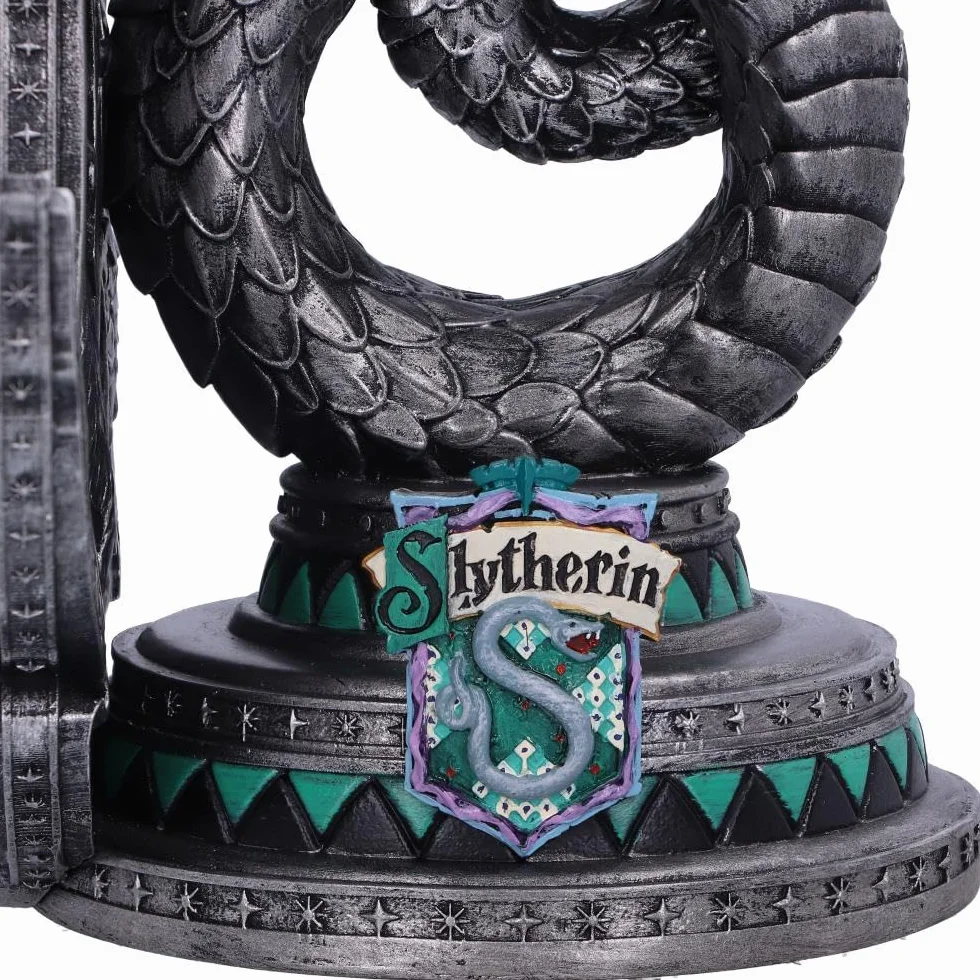 Nemesis Now Harry Potter Slytherin-Buchstütze, offizielles Lizenzprodukt, 20 cm, Kunstharz, Silber - Weihnachtsbaumanhänger