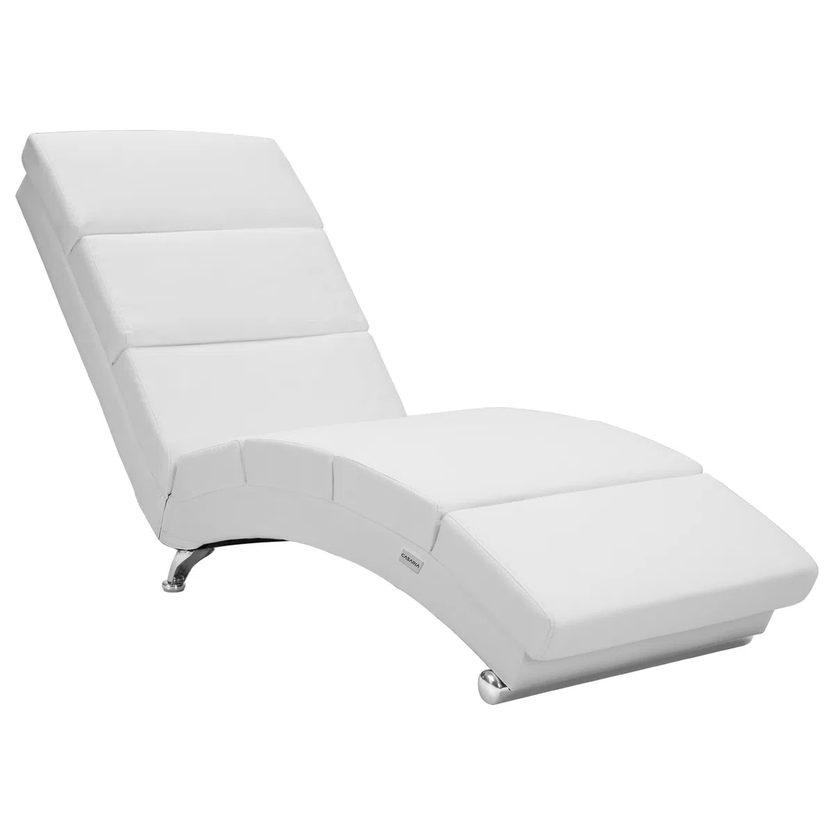 Casaria Relaxliege XXL London 186x89x55 cm Kunstleder Gepolstert 180kg Belastbarkeit Chaiselongue Relaxsessel Weiß