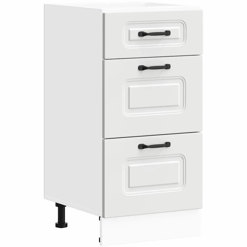 vidaXL Küchenunterschrank Kalmar Weiß Holzwerkstoff, Spülenunterschrank, Schrank Küche, Lagerschrank, Unterschrank für Küche, Küchenzeile