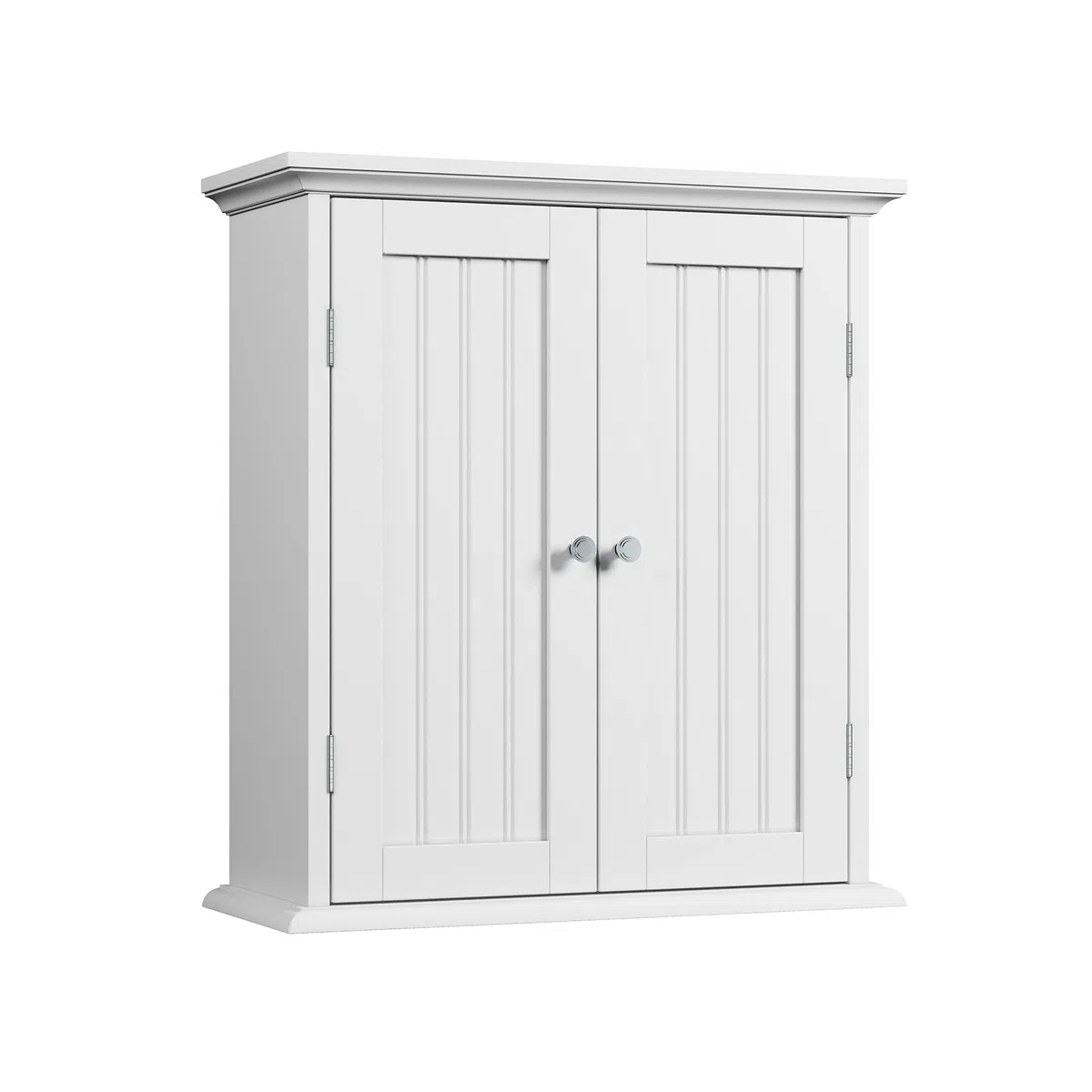Badezimmer Schrank, Bad Schrank mit 2 verstellbaren Fachböden und Doppeltüren, modern Elegante Optik,Aufbewahrung über der Toilette für Familien, Weiß