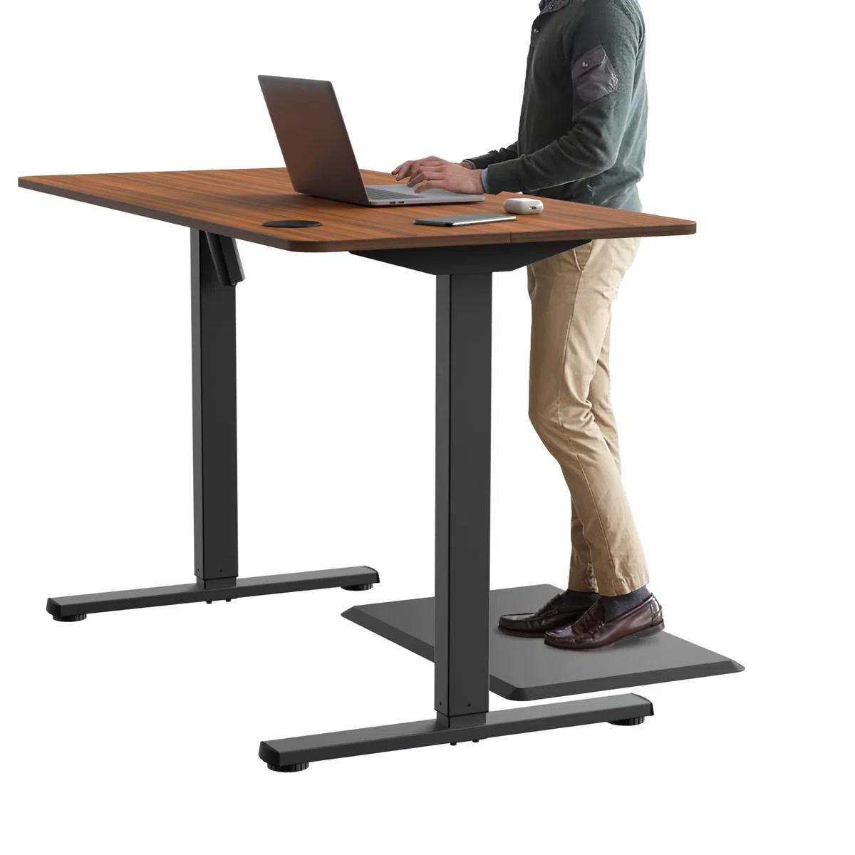 Fohfurniture Anti-Ermüdungsmatte Steharbeitsplatz 75x51x2 cm, Stehmatte mit Griff für Stehtisch Schreibtisch Küche Büro, Küchenteppich Arbeitsplatzmatte für Stehen/Sitz, Wassericht & rutschfest